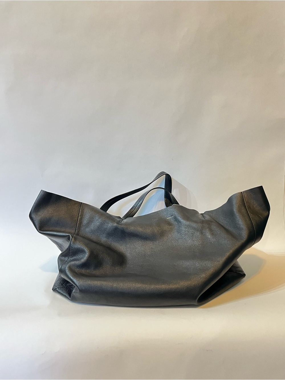 Vintage Céline Black Leather Oversized Slouchy Tote Bag 🇮🇹 - Picture 2 of 16